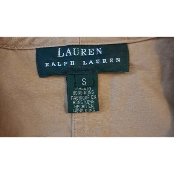 Womens LRL Ralph Lauren Utility Vest Fishing Photography Full Zip Pockets Tan S - Picture 3 of 6